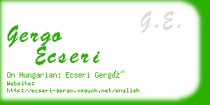 gergo ecseri business card